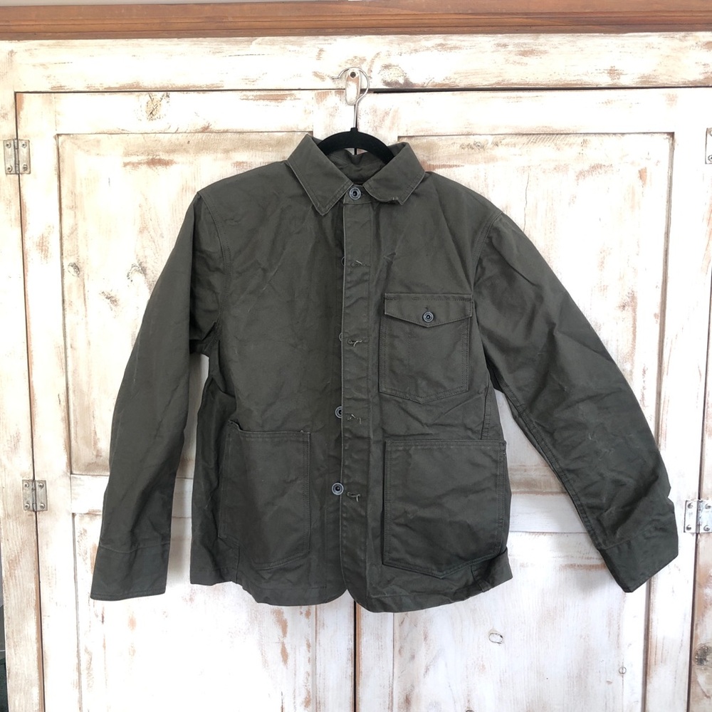 Taylor Stitch Waxed Canvas Chore Coat, Olive Green